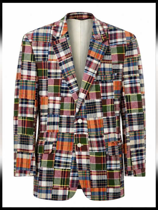 Jos. A. Bank Other - JOS. A. Bank Madras Patchwork Sport Coat Blazer 46R Cotton Preppy Ivy